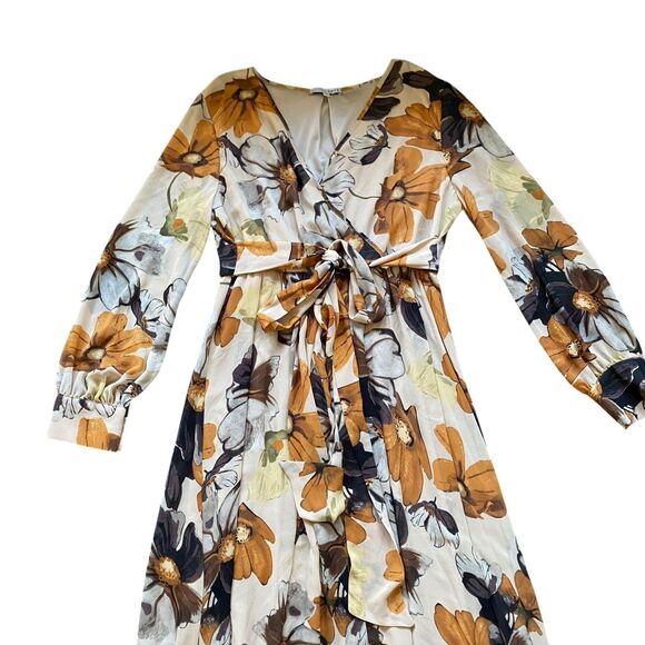 Baltic Born Maxi Floral Dress 3XL Multicolor Belted Long Sleeve Romantic Party - Picture 6 of 13